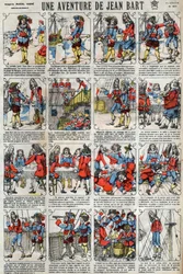 Przygoda Jeana Barta (1650 - 1702), francuskiego korsarza. Obrazowanie epinal z końca XIX wieku.