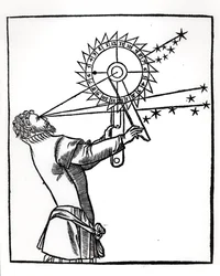Astrolabium, ilustracja z Cosmographia autorstwa Petrusa Apianusa (1495-1552), wydana w Paryżu przez Vivant Gualtherot, 1551 Vivant