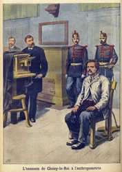 Antropometria - Alphonse Bertillon (1853-1914) ilustracja z „Le Petit Journal” maj 1899 (rycina)
