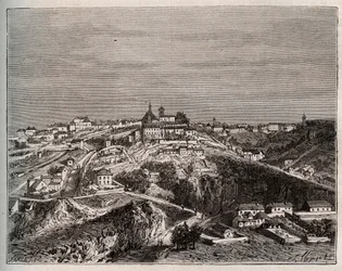 Avallon - Bourgogne-Franche-Comte - grawer w „La France illustrée: geografia, historia, administracja statystyczna” autorstwa V.A. Malt-Browna. 1884