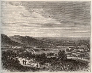 Ay et la montagne de Reims - wydział Marny - grawer w „La France illustree: geografia, historia, administracja statystyczna” autorstwa V.A. Słodowo-Brązowy. 1884