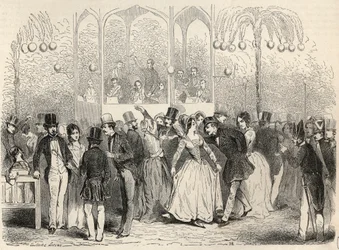 Bal Mabille (zakład taneczno-rekreacyjny, aleja Montaigne, Paryż) Grawerowanie w „Tableau-de-Paris” Edmonda Texiera 1852