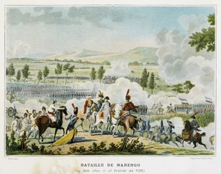 Bitwa pod Marengo (Piemont - Włochy) 14 czerwca 1800 r., podczas której Bonaparte odniósł zwycięstwo nad Austriakami.