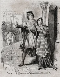 Bertrade de Montfort (1070-1117) Królowa Francji z Filipem I królem Francji - - w „Histoire de France”” Anquetila. 19 wiek.