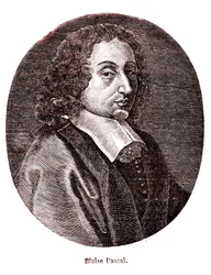 Blaise Pascal, francuski matematyk, filozof, fizyk i teolog. 1865 (grawerowanie)