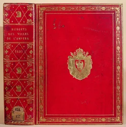 Budżety miast w Cesarstwie Francuskim, spięte herbem Napoleona Bonaparte (1769-1821) 1810 (czerwona skóra marokańska i złoto) (patrz także 165117)