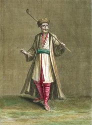 Strój bułgarski, ilustracja z Recueil de Costumes du Levant, 1707-8