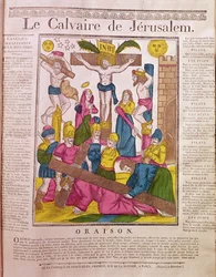 Kalwaria w Jerozolimie, wyd. La Fabrique de Desfeuilles, Nancy (kolorowe grawerowanie)