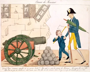 Karykatura Karola X (1757-1836) i Henryka (1820-83) księcia de Bordeaux, 25 lipca 1830