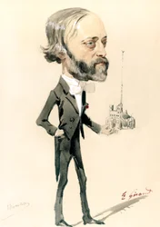 Karykatura architekta, Eugène Emmanuel Viollet-le-Duc (kolor lito)