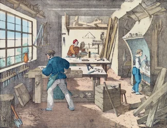 Warsztat stolarski, ok. 1860 r.