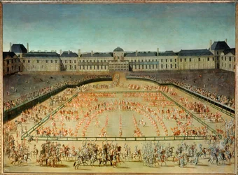 Karuzela podarowana Ludwikowi XIV przed pałacem Tuileries ...