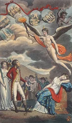 Karykatura zamachu stanu 18 Brumaire, 9 listopada 1799