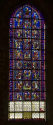 Katedra w Chartres, witraże: życie świętego apolinarnego i chór aniołów