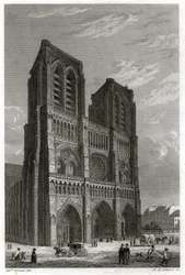 Katedra Notre-Dame de Paris. (grafika, ok. 1850)