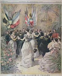Uroczystości na cześć Wizyty Floty Rosyjskiej w Tulonie, okładka „Le Petit Journal”, 21 października 1893