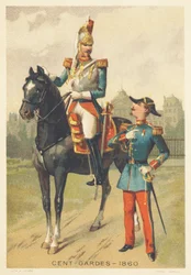 Stulecia w 1860 r. (Elitarny Korpus Kawalerii szarża gwardii osobistej cesarza Napoleona III, utworzony w 1854 r., rozwiązany w 1870 r.)