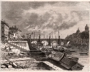 Chalon-sur-Saone (Chalon sur Saone) - Saone-et-Loire - grawer w „La France illustrée: geografia, historia, administracja statystyczna” autorstwa V.-A. Słodowy Brąz. 1884