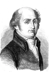 Charles Gilbert ROMME (1750-1795), francuski matematyk, rewolucjonista i polityk. Grawerowanie 1868