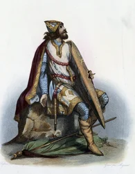 Charles Martel (688-741) Książę Australii- w „”Le Plutarque francais””, by Mennechet, Paryż