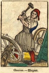 Charron (który produkuje wózki); Cykle branżowe, wizerunek Epinal z XIX wieku.