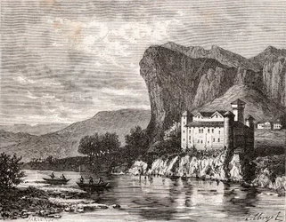 Chateau de la Caze en Lozere - rycina w „La France illustree: geografia, historia, administracja statystyczna” autorstwa V.A. Słodowo-Brązowy. 1884