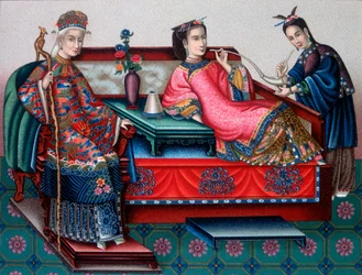 Chińskie szlachcianki palące opium – w „Strój historyczny” Racineta