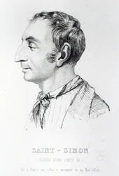 Claude Henri de Rouvroy, hrabia Saint-Simon, ryty przez Perrota (XIX wiek)