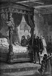 Coligny na łożu śmierci Franciszka II - w „Historii Francji” Guizota
