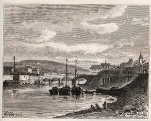 Corbeil Essonnes - grawer w „La France illustrée: geografia, historia, administracja statystyczna” V.A. Malt-Browna. 1884