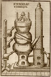 Kosmiczny Piec, z La Theotechnie Ergocosmique autorstwa Annibala Barleta (1653) zilustrowany w historii magii opublikowanej pod koniec XIX wieku