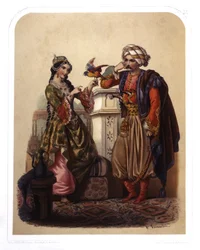 Para w Turcji, ok. 1850 r. (litografia)