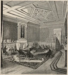 Trybunał Obrachunkowy - sala komisji - Grawerowanie w „Tableau-de-Paris” autorstwa Edmonda Texiera 1852
