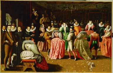 Bal dworski w Palais du Louvre z okazji ślubu Anne, Duc de Joyeuse ...