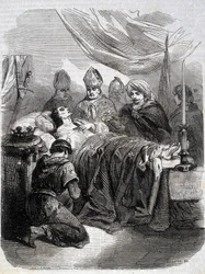 Śmierć św. Ludwika w Palestynie w 1270 r. - w „Histoire de France” L.-P. Anquetil