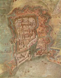 Szczegół - Oblężenie La Rochelle przez wojska kardynała Richelieu w latach 1627-68 (olej na płótnie)