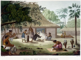 Zajęcia domowe w Coupang na wyspie Timor.