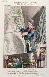 Dugazon w roli malarza Fougère w Intrydze Epistolaire, wyprodukowanej w Paryżu w Théâtre Français, 1799 (kolorystyka)