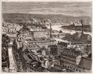 Elbeuf - Seine-Maritime - grawer w „La France illustrée: geography, history, statystyczna administracja” V.A. Malt-Brown. 1884