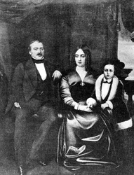 Emile Zola (1840-1902) i jego rodzice, ok.1846