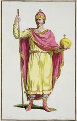 Cesarz Otton III (980-1002), rycina Pierre Duflos (1742-1816), 1780 (rycina miedziana)