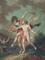 Eros prowadzony przez Szaleństwo, ryty przez Godefroy