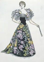 Suknia wieczorowa z motywem chryzantemy, 1894