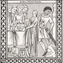 Jana Chrzciciela, według miniatury z XIII-wiecznej księgi psalmów św. Ludwika, z "Le Moyen Age et la Renaissance" Paula Lacroix (1806-84), opublikowanej w 1847 r.