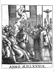 Scena egzorcyzmów w 1589