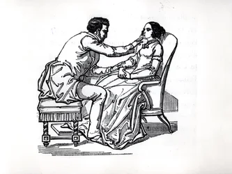 Eksperyment w magnetyzmie zwierzęcym Franza Antona Mesmera (1734-1815) w 1784 r