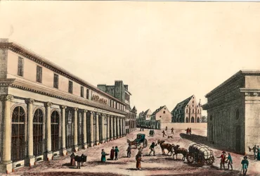 Wygląd zewnętrzny szkoły medycznej w Paryżu pod konsulatem (1799-1804). Grawerowanie XIX wieku. Prywatna kolekcja.