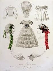 Talerz z modą z Le Moniteur de la Mode, 1854