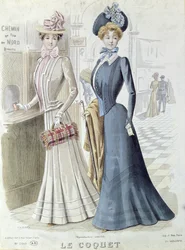 Modne panie w kasie dworca Gare du Nord w Paryżu, ok. 1900