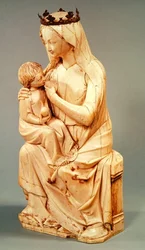 Figurka Matki Boskiej karmiącej piersią niemowlęcia Chrystusa z Lisieux
